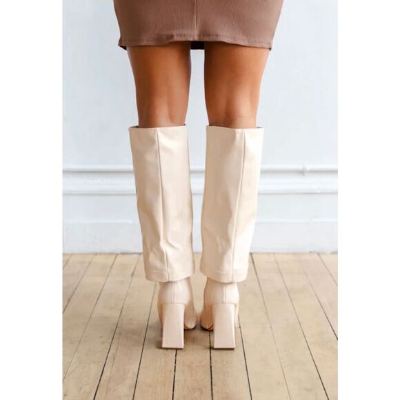 NEW Lulus Lorlia Almond Square Toe Knee High Boots 8 - Picture 3 of 12